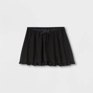 Cat & Jack Girls Black Active Dance Skirt sheer Size 6/6x NWT